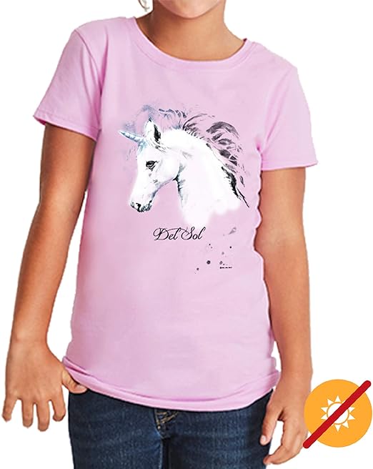 Girls Crew Tee - Unicorn - Lilac by DelSol for Women - 1 Pc T-Shirt (YL)