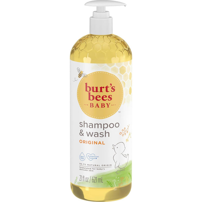 Baby Bee Shampoo and Wash Original by Burts Bees for Kids - 21 oz Shampoo and Body Wash - Pack of 6