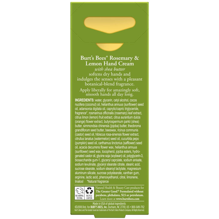 Rosemary and Lemon Hand Cream by Burts Bees for Unisex - 1 oz Hand Cream