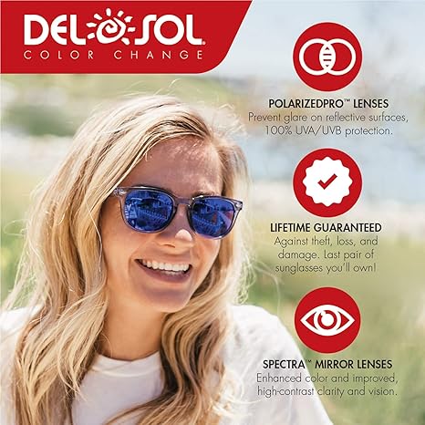 Solize California Calling - Blanc-Bleu par DelSol pour Unisexe - 1 Lunettes de soleil