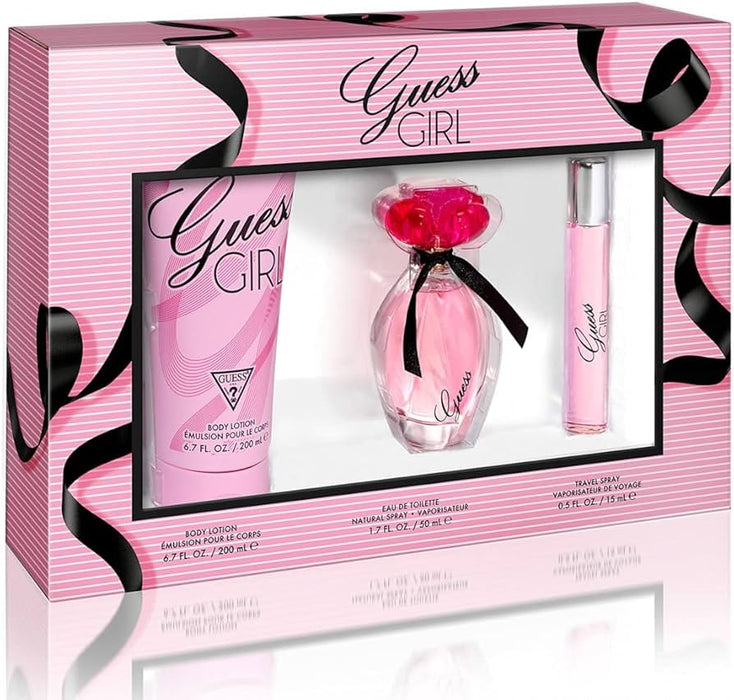 Guess Girl by Guess for Women - 3 Pc Gift Set 3.4oz EDT Spray, 0.5oz EDT Spray, 6.7oz Body Lotion