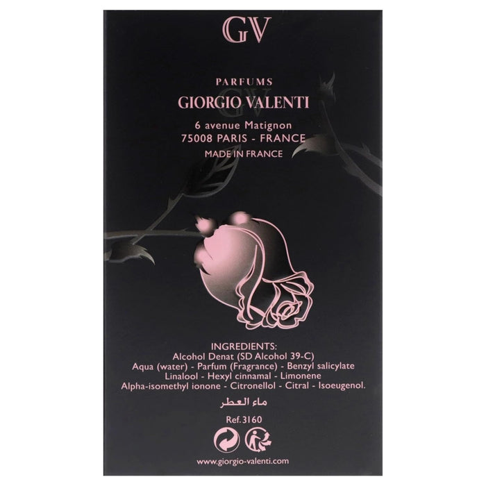 Rose Noire Absolue de Giorgio Valenti pour femme - Spray EDP 3,3 oz