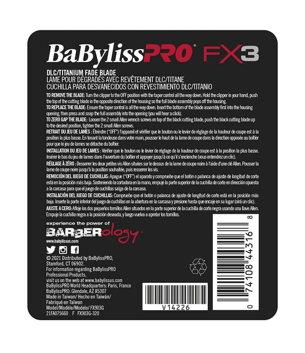 BaBylissPRO DLC/Titanium Replacement Fade Blade for X3 Clipper