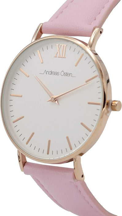 AO-161 Pure - Rose Gold/Light Pink Leather Strap Watch by Andreas Osten for Women - 1 Pc Watch