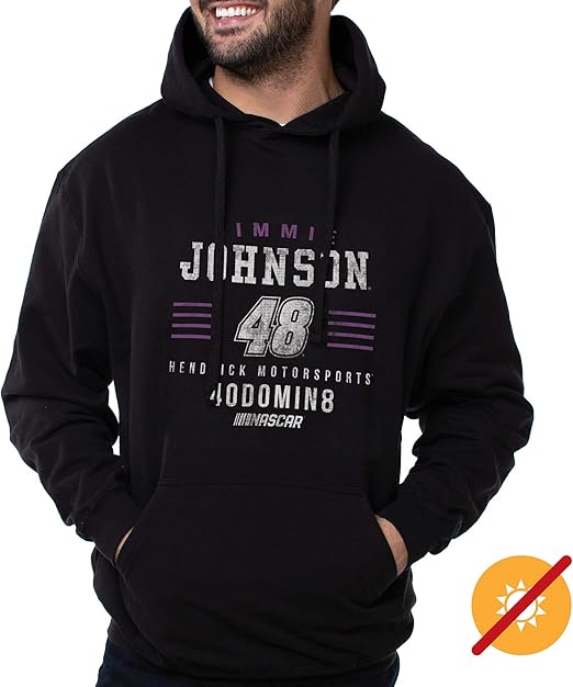 Sweat à capuche NASCAR - Jimmie Johnson - 2 Black par DelSol pour homme - T-shirt 1 pièce (L)