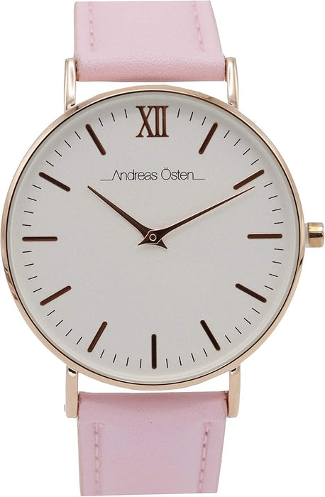 AO-161 Pure - Rose Gold/Light Pink Leather Strap Watch by Andreas Osten for Women - 1 Pc Watch