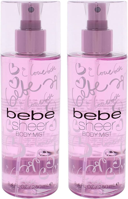 Bebe Sheer de Bebe pour femme - Brume corporelle 8,4 oz - Paquet de 2