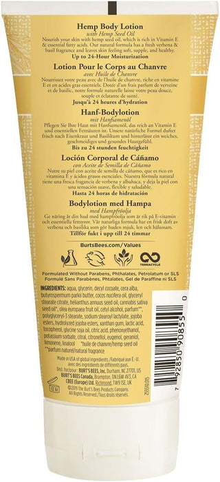 Lotion pour le corps au chanvre de Burts Bees pour unisexe - Lotion pour le corps 6 oz