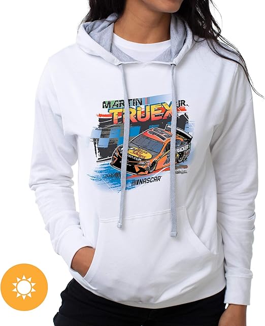 Sweat à capuche NASCAR - Martin Truex Jr - 2 Blanc par DelSol pour femme - T-shirt 1 pièce (M)