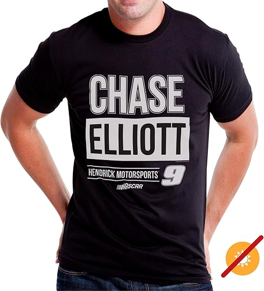 NASCAR Mens Classic Crew Tee - Chase Elliot - 3 Black par DelSol pour homme - T-shirt 1 pièce (3XL)