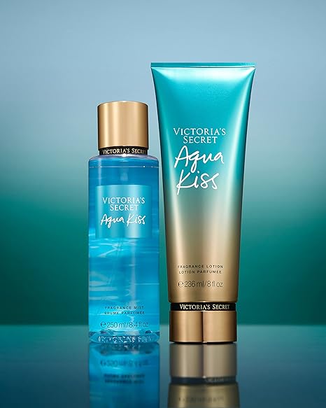 Loción con fragancia Aqua Kiss de Victorias Secret para mujeres - Loción corporal de 8 oz - Paquete de 3