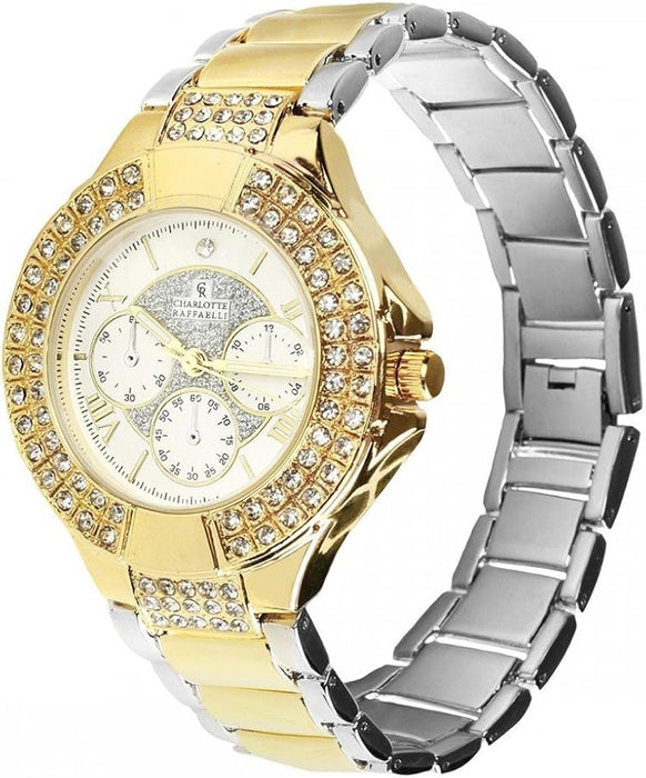 CRM003 Gold/Silver Gold Stainless Steel Bracelet Watch by Charlotte Raffaelli for Women - 1 Pc Watch