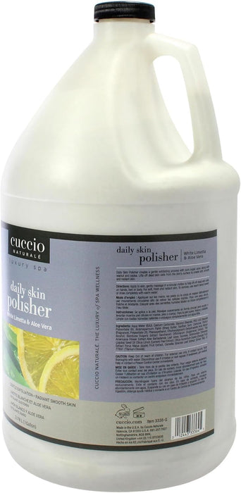 Polissoir quotidien pour la peau Luxury Spa - Limetta blanche et Aloe Vera par Cuccio Naturale pour unisexe - Gommage 1 gallon