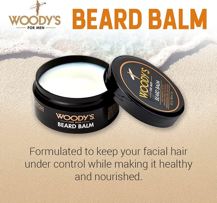 Beard Balm by Woodys for Men - 2 oz Balm