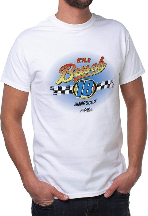 NASCAR Mens Classic Crew Tee - Kyle Busch - 11 White par DelSol pour homme - 1 T-shirt (L)