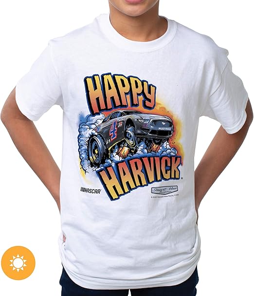 NASCAR Kids Fine Jersey Crew Tee - Kevin Harvick - 10 Blanc par DelSol pour enfants - T-shirt 1 pièce (YXL)