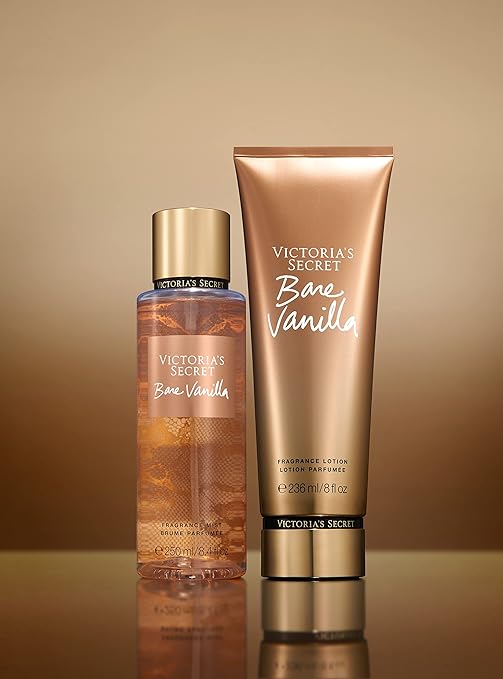 Loción con fragancia Bare Vanilla de Victorias Secret para mujeres - Loción corporal de 8 oz - Paquete de 2