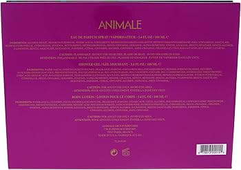 Animale by Animale pour femme - Coffret 3 pièces Spray EDP 3,4 oz, Lotion pour le corps 3,4 oz, Gel douche 3,4 oz