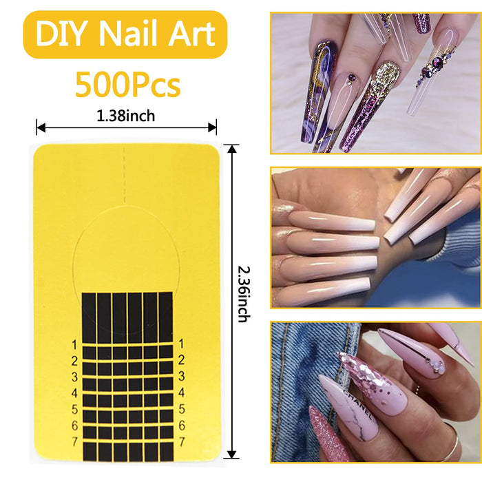 Acrylic Nail Forms Rectangular by Cuccio Pro for Women - 500 Pc Nail Forms