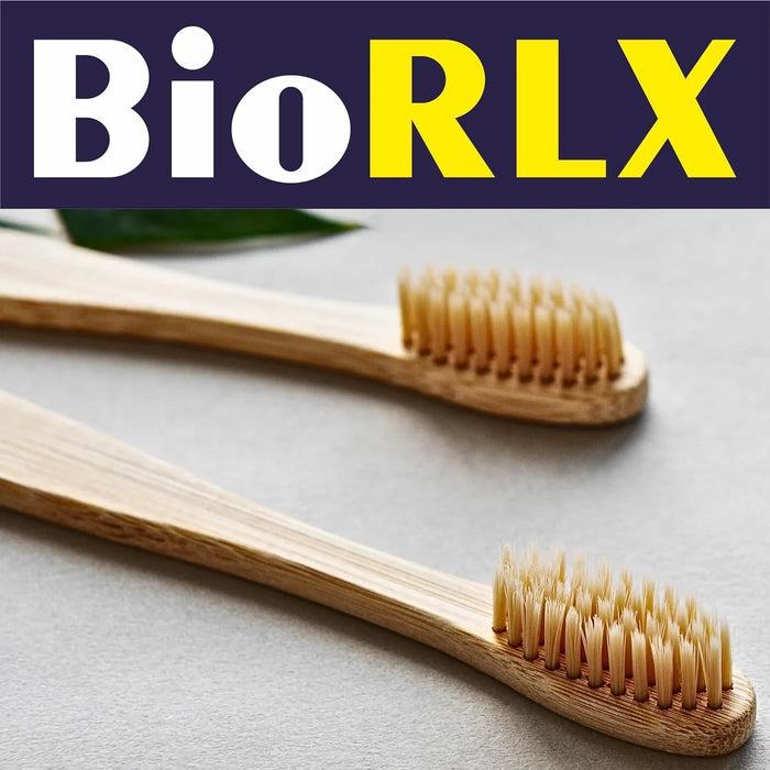 BioRLX Bamboo Toothbrush - Biodegradable Wooden Toothbrushes, Natural BPA Free - Wooden Toothbrush, Eco-Friendly - Compostable and Durable (Two Pieces, Medium)