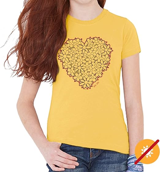 T-shirt ras du cou pour enfants - I Heart Flowers par DelSol pour enfants - T-shirt 1 pièce (YXS)