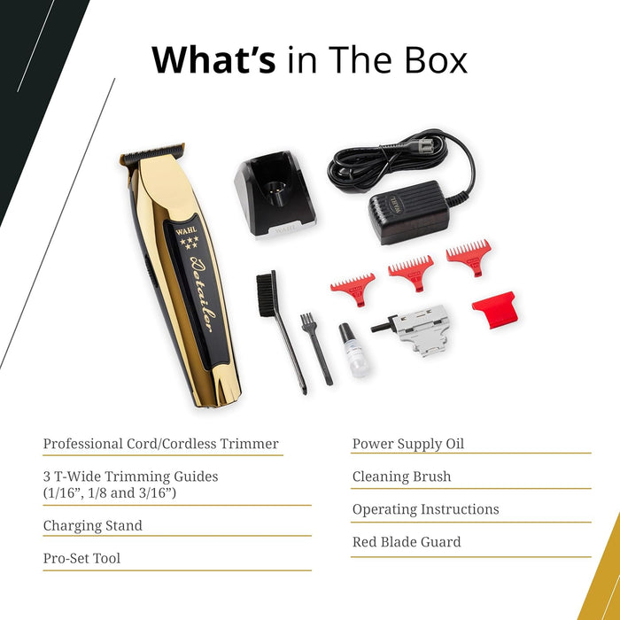 Wahl Cordless Detailer Li Trimmer T-Wide Gold (Limited Edition)