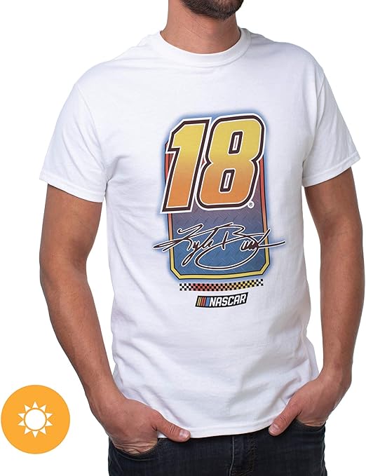 NASCAR Mens Classic Crew Tee - Kyle Busch - 10 White par DelSol pour homme - T-shirt 1 pièce (2XL)