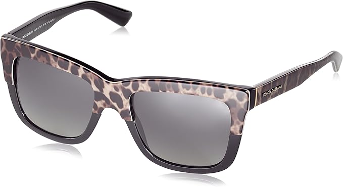 Dolce and Gabbana DG 4262 1995-T3 - Top Leopard On Black-Grey Gradient Polarized by Dolce and Gabbana for Women - 54-18-140 mm Sunglasses