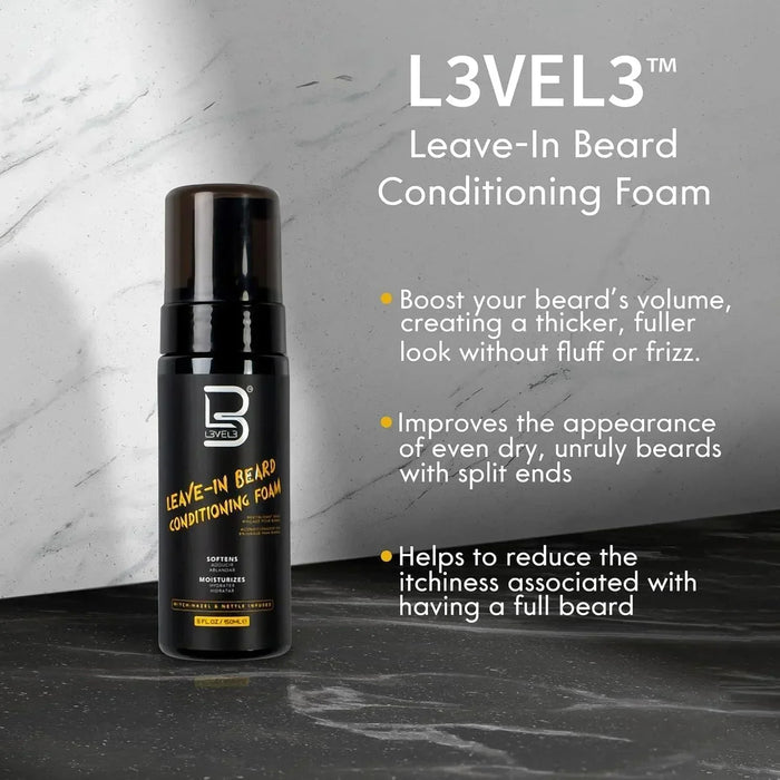L3VEL3 Leave-in Beard Conditioning Foam 5 oz - 6 Pack