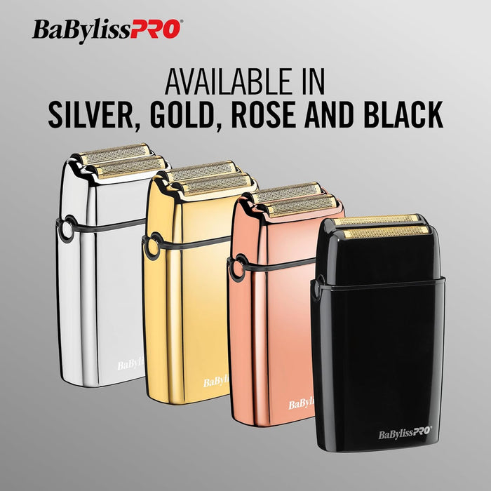 BaBylissPRO FOILFX02 Cordless Rose Gold Metal Double Foil Shaver