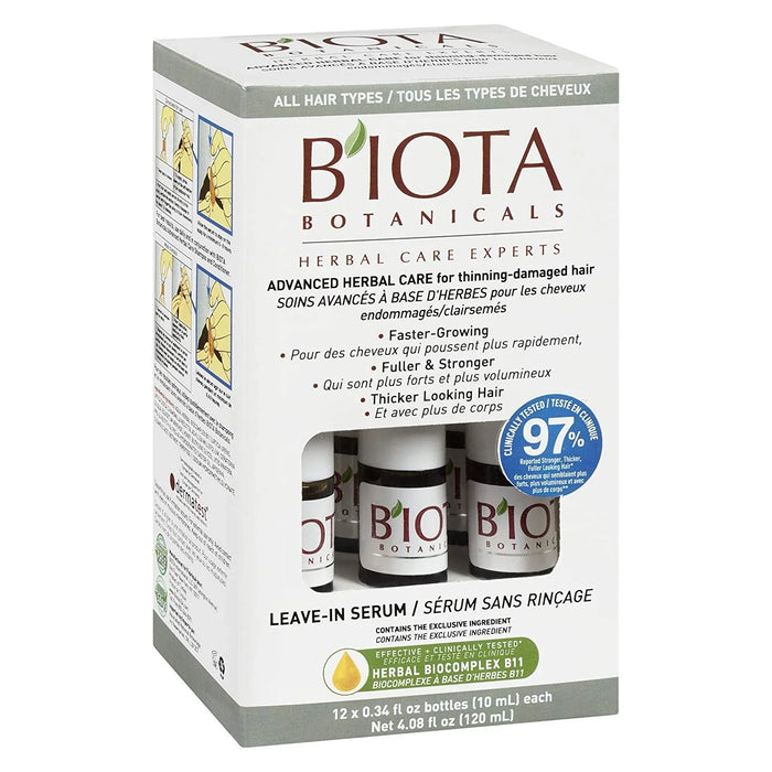 Biota Botanicals Advanced Herbal Care Serum for Thinning - Damaged Hair 12 x 10ml / 0.34 oz