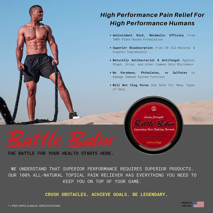 Battle Balm® Stick - Extra fort Soulagement de la douleur entièrement naturel et biologique