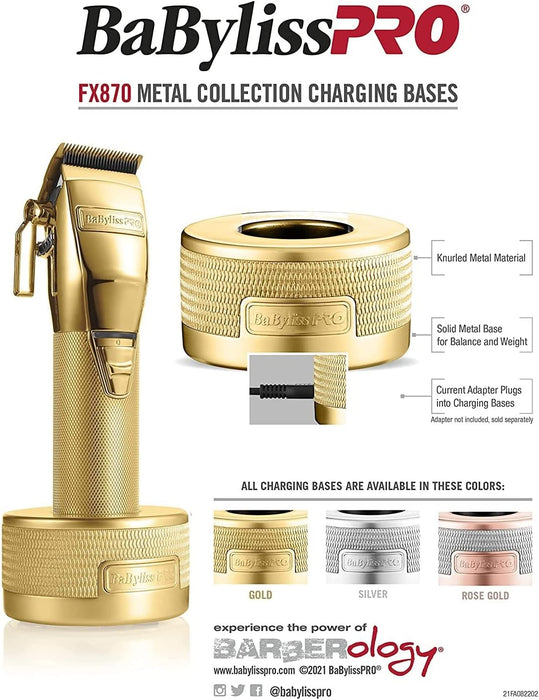 Babyliss Pro Metal Collection Clipper Charging Base - Gold -BB-FX870BASE-G