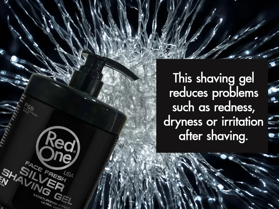 Red One Shaving Gel Silver 33.8 oz / 1000 ml