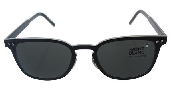 Mont Blanc MB584S 02A - Matte Black-Smoke by Mont Blanc for Men - 51-20-145 mm Sunglasses