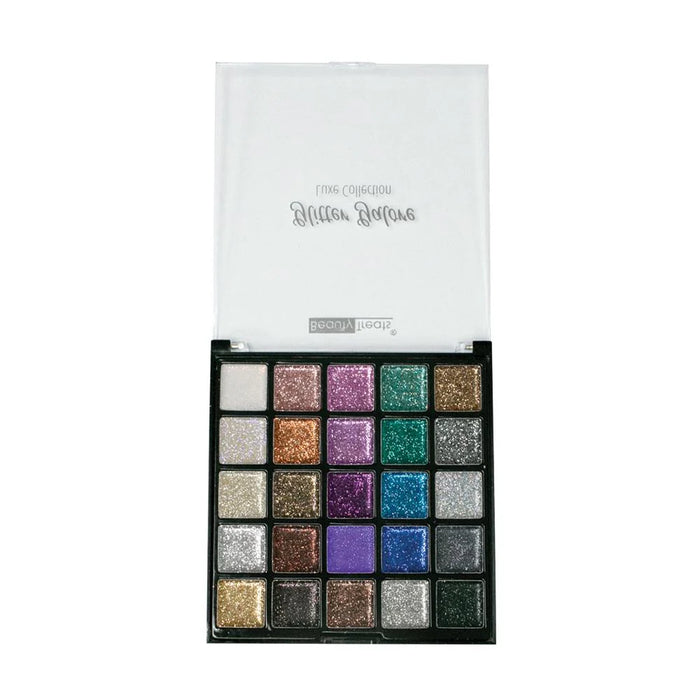 BEAUTY TREATS Ensemble de présentation de palettes Glitter Galore Luxe Collection, 12 pièces