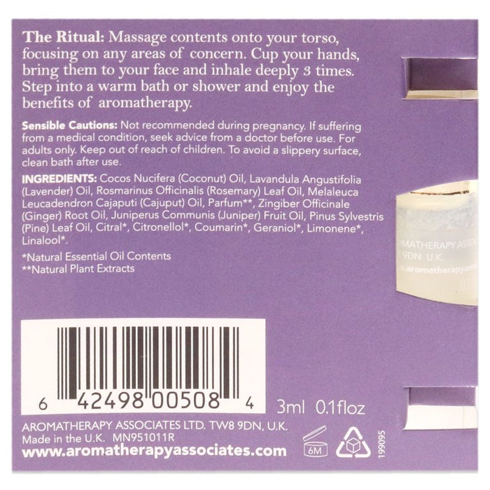 De-Stress Muscle Bath and Shower Oil by Aromatherapy Associates for Unisex - 0.1 oz Shower Oil