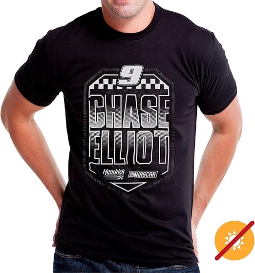 NASCAR Mens Classic Crew Tee - Chase Elliot - 7 Black par DelSol pour homme - 1 T-shirt (L)