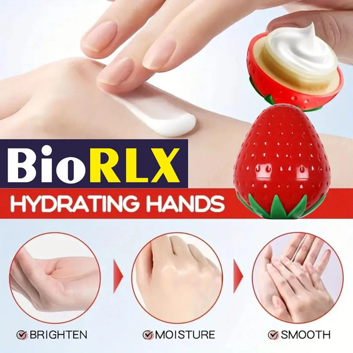BioRLX Strawberry Milk Hand Cream - Hydrating Hand Moisturizer, Lightweight, Fast-Absorbing Hand Moisturizer for Women & Men