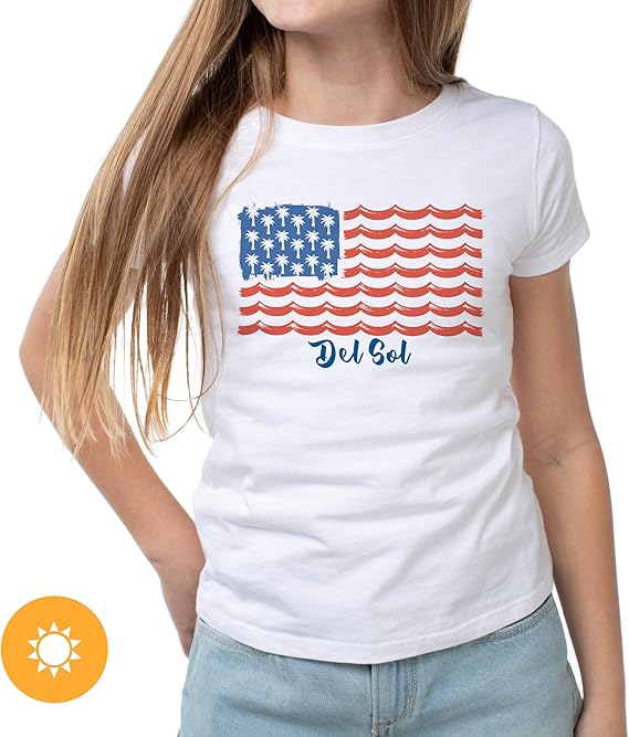 T-shirt ras du cou pour enfants - Tropical Americana par DelSol pour enfants - T-shirt 1 pièce (YS)