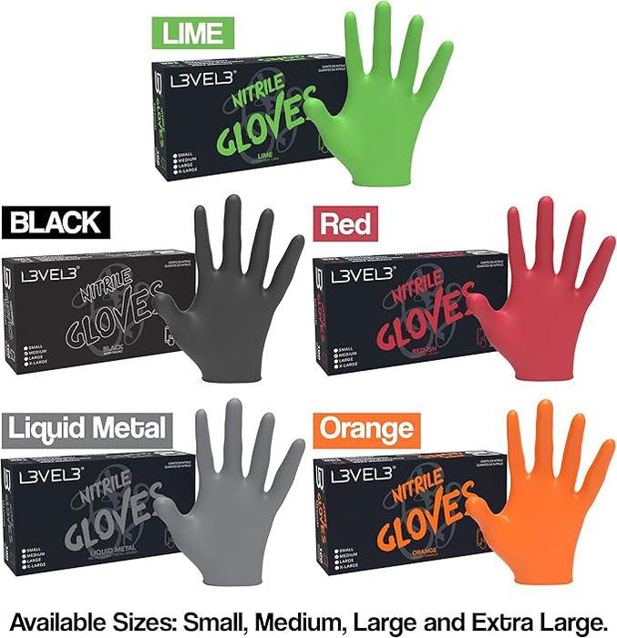 L3VEL3 Professional Nitrile Gloves Red - 10 Pack, 1000 ct