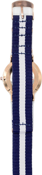 AO-19 Somand - Rose Gold/Navy Blue-White Nylon Strap Watch by Andreas Osten for Women - 1 Pc Watch