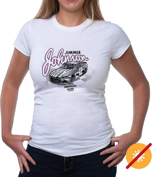 NASCAR Womens Crew Tee - Jimmie Johnson - 7 White par DelSol pour femme - 1 T-shirt (2XL)