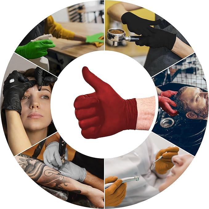 L3VEL3 Professional Nitrile Gloves Red - 10 Pack, 1000 ct