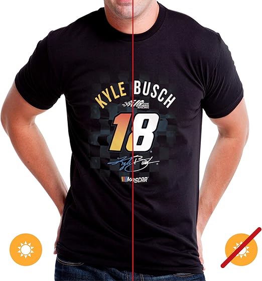 NASCAR Mens Classic Crew Tee - Kyle Busch - 2 Black par DelSol pour homme - 1 T-shirt (L)