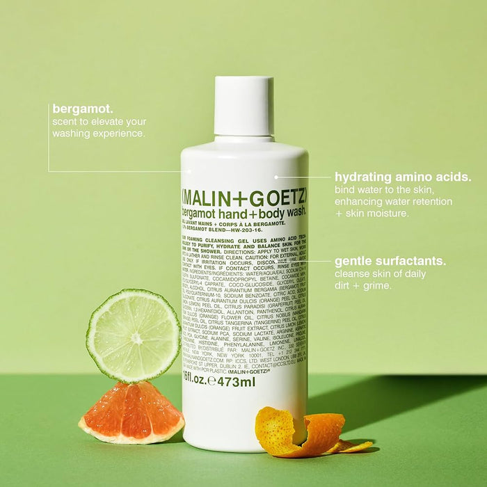 Bergamot Hand and Body Wash by Malin + Goetz for Unisex - 16 oz Hand and Body Wash