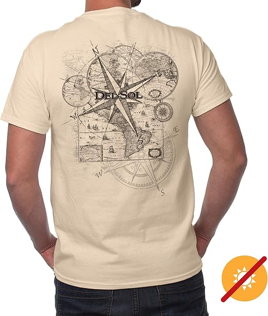 T-shirt classique pour hommes - Lost Atlas - Beige par DelSol pour homme - T-shirt 1 pièce (XL)