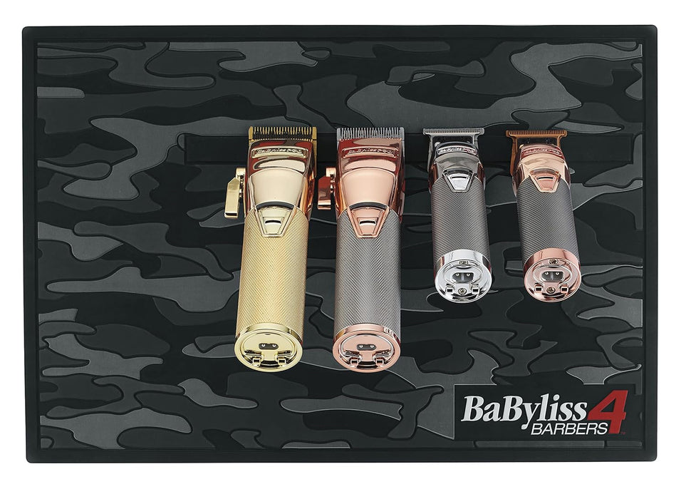 BaBylissPRO Tapete de peluquero con tira magnética de camuflaje negro 