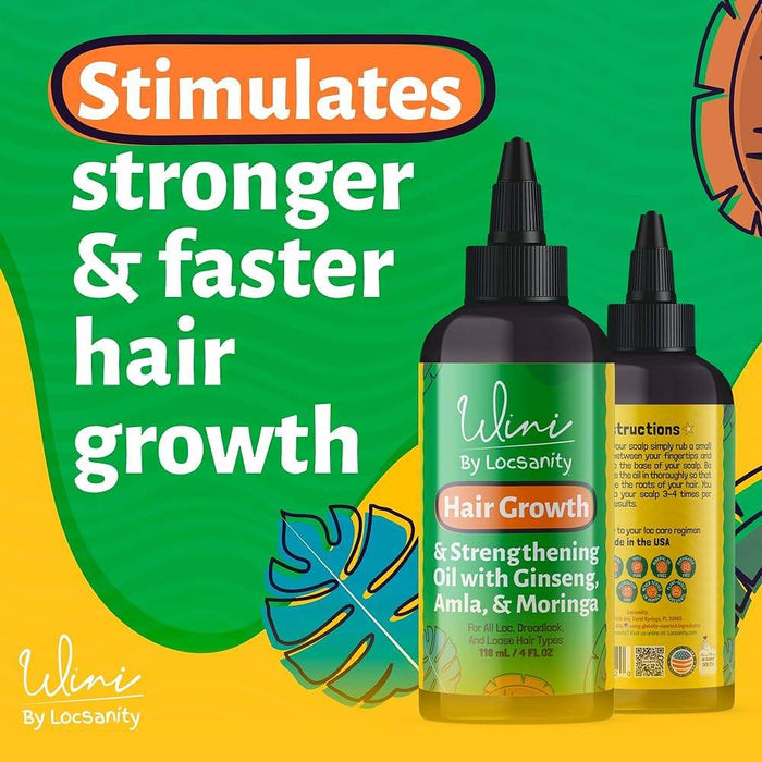 Wini by Locsanity Loose Natural Haircare Bundle for Healthy, Moisturized Hair - Pomade, Growth Oil, Jamaican Castor oil, Coconut Oil, Jojoba Oil, Argan Oil