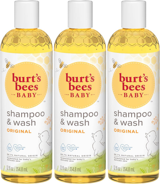 Shampoing et nettoyant pour bébé Baby Bee Original de Burts Bees pour enfants - Shampoing et nettoyant pour le corps 12 oz - Paquet de 6